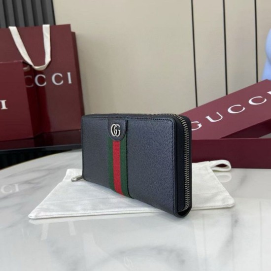 Premio Replica Portafoglio Gucci Ophidia con cerniera 838694 Nero Imitazione Outlet