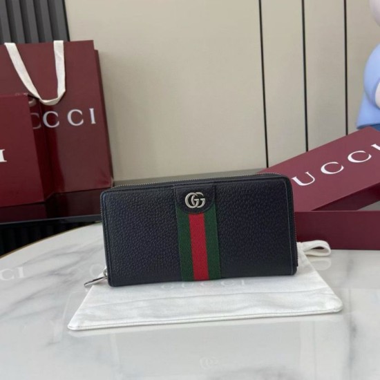 Premio Replica Portafoglio Gucci Ophidia con cerniera 838694 Nero Imitazione Outlet