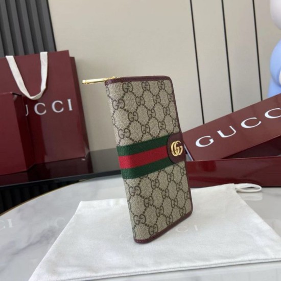 Premio Replica Portafoglio Gucci Ophidia con cerniera 838619 Borgogna Imitazione Outlet