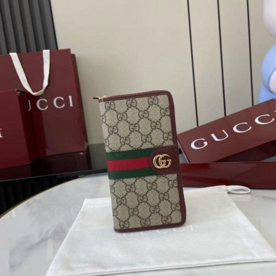 Premio Replica Portafoglio Gucci Ophidia con cerniera 838619 Borgogna Imitazione Outlet