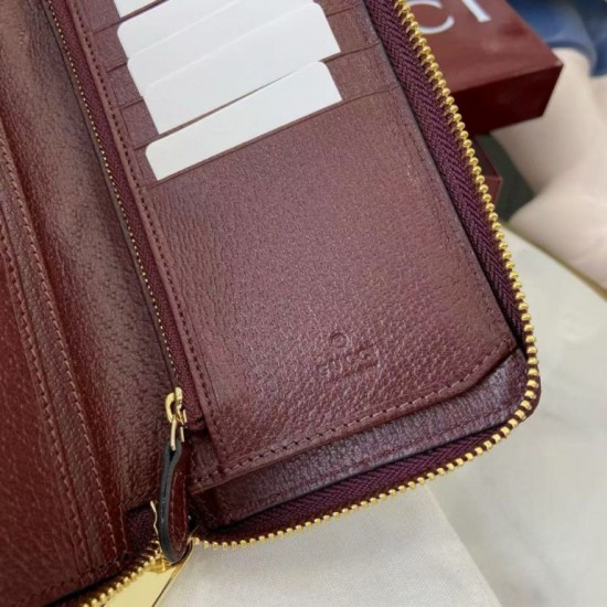 Premio Replica Portafoglio Gucci Ophidia con cerniera 838619 Borgogna Imitazione Outlet