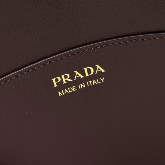Premio Replica Borse a secchiello con fibbia Prada Borgogna Imitazione Outlet