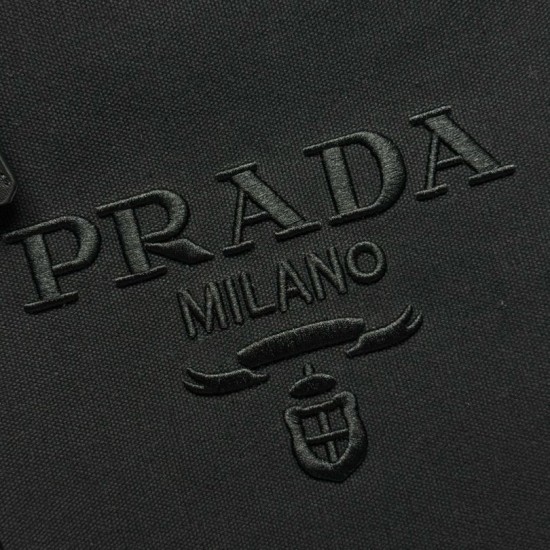 Qualità Originale Replica Borse tote Prada Jardinière extra large in tela di cotone Nero False Online Premio Replica Borse tote Prada Jardinière extra large in tela di cotone Nero Imitazione Outlet