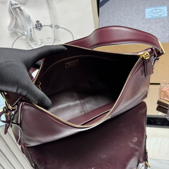Premio Replica Borsa a tracolla Prada Aimée media bordeaux Imitazione Outlet