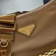 Premio Replica Borsa a tracolla Prada Re-Nylon Demi-Lune 1BH222 marrone Imitazione Outlet
