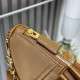Premio Replica Borsa a tracolla Prada Re-Nylon Demi-Lune 1BH222 marrone Imitazione Outlet