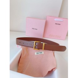 Premio Replica Cintura con fibbia color oro Miu Miu 35mm marrone Imitazione Outlet