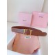 Premio Replica Cintura con fibbia color oro Miu Miu 35mm marrone Imitazione Outlet