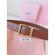 Premio Replica Cintura con fibbia color oro Miu Miu 35mm marrone Imitazione Outlet