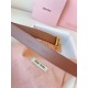 Premio Replica Cintura con fibbia color oro Miu Miu 35mm marrone Imitazione Outlet