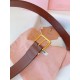 Premio Replica Cintura con fibbia color oro Miu Miu 35mm marrone Imitazione Outlet