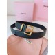 Premio Replica Cintura con fibbia color oro Miu Miu 35mm Nero Imitazione Outlet