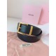Premio Replica Cintura con fibbia color oro Miu Miu 35mm Nero Imitazione Outlet