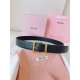 Premio Replica Cintura con fibbia color oro Miu Miu 35mm Nero Imitazione Outlet