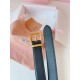 Premio Replica Cintura con fibbia color oro Miu Miu 35mm Nero Imitazione Outlet