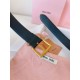 Premio Replica Cintura con fibbia color oro Miu Miu 35mm Nero Imitazione Outlet