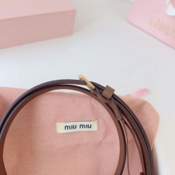 Premio Replica Cintura con fibbia color oro Miu Miu 15mm marrone Imitazione Outlet