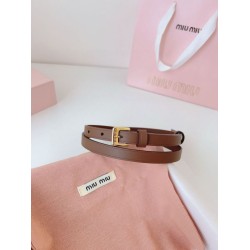 Premio Replica Cintura con fibbia color oro Miu Miu 15mm marrone Imitazione Outlet