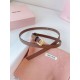 Premio Replica Cintura con fibbia color oro Miu Miu 15mm marrone Imitazione Outlet