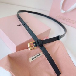 Premio Replica Cintura con fibbia color oro Miu Miu 15mm Nero Imitazione Outlet