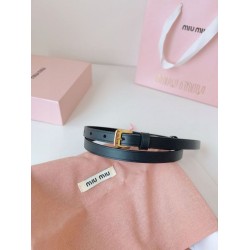 Premio Replica Cintura con fibbia color oro Miu Miu 15mm Nero Imitazione Outlet