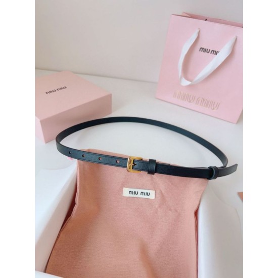 Premio Replica Cintura con fibbia color oro Miu Miu 15mm Nero Imitazione Outlet