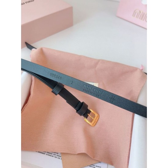 Premio Replica Cintura con fibbia color oro Miu Miu 15mm Nero Imitazione Outlet