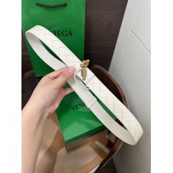 Replica Premium Cintura BV Andiamo Intrecciato Nappa 2cm verde/bianco/caffè Imitazione Outlet