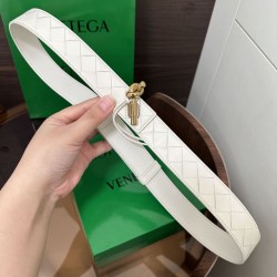 Replica Premium Cintura BV Andiamo Intrecciato Nappa 2cm verde/bianco/caffè Imitazione Outlet