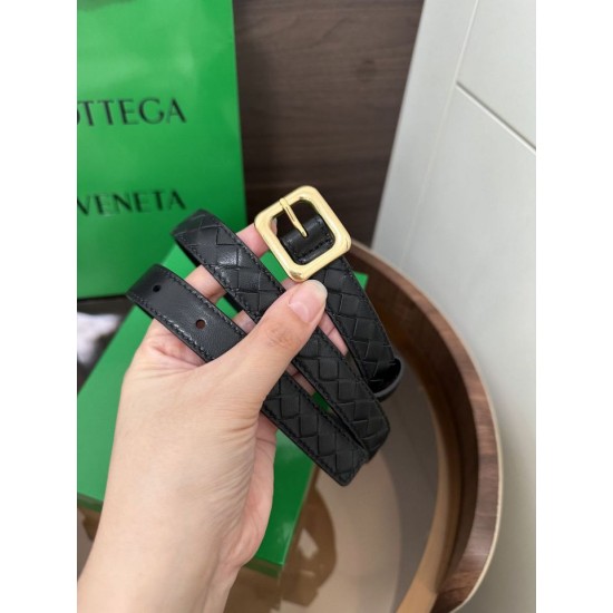 Replica Premium Cintura BV Contour Intrecciato piccolo seta intrecciata Nero Imitazione Outlet