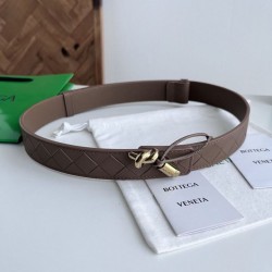 Replica Premium Cintura tessuto a quadri grandi BV Andiano Intreccio Bianco Imitazione Outlet