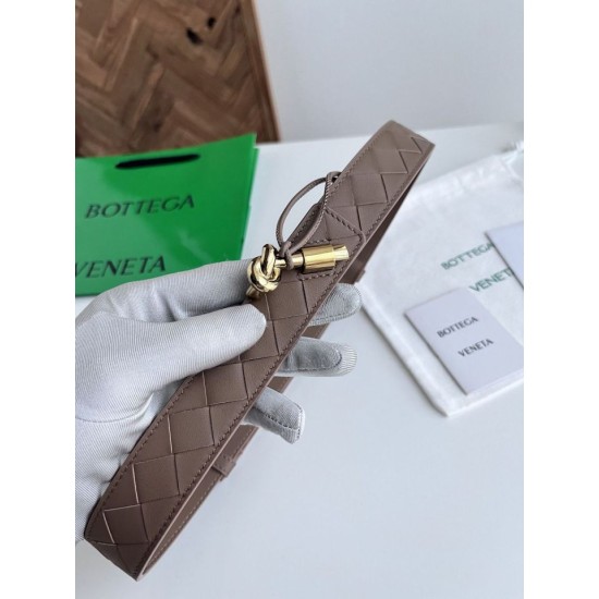 Replica Premium Cintura tessuto a quadri grandi BV Andiano Intreccio Bianco Imitazione Outlet
