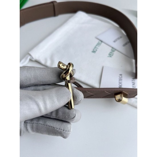 Replica Premium Cintura tessuto a quadri grandi BV Andiano Intreccio Bianco Imitazione Outlet