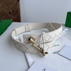 Replica Premium Cintura tessuto a quadri grandi BV Andiano Intreccio caffè Imitazione Outlet
