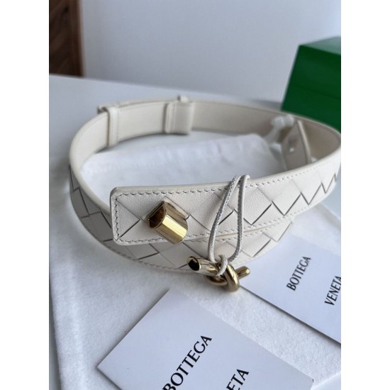 Replica Premium Cintura tessuto a quadri grandi BV Andiano Intreccio caffè Imitazione Outlet
