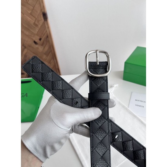 Replica Premium Cintura Intreccio Intreccio Check Da Uomo Bottega Veneta Nero Imitazione Outlet