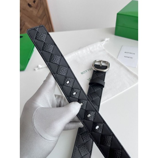 Replica Premium Cintura Intreccio Intreccio Check Da Uomo Bottega Veneta Nero Imitazione Outlet