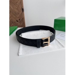Replica Premium Cintura Intreccio Intreccio Reversibile Check Da Uomo Bottega Veneta Nero Oro Imitazione Outlet