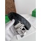 Replica Premium Cintura Intreccio Intreccio Reversibile Check Da Uomo Bottega Veneta Nero Argento Imitazione Outlet