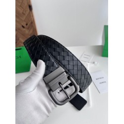 Replica Premium Cintura reversibile da uomo Bottega Veneta Intreccio Nero Imitazione Outlet