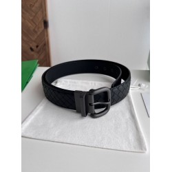 Replica Premium Cintura reversibile da uomo Bottega Veneta Intreccio Nero Imitazione Outlet