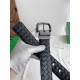 Replica Premium Cintura reversibile da uomo Bottega Veneta Intreccio Nero Imitazione Outlet