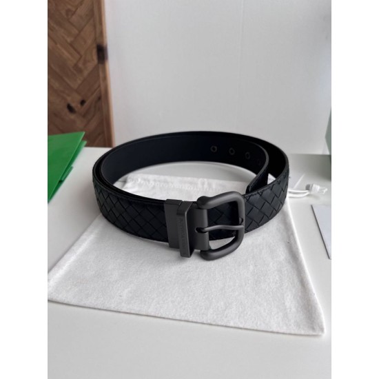 Replica Premium Cintura reversibile da uomo Bottega Veneta Intreccio Nero Imitazione Outlet