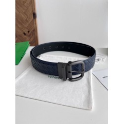Replica Premium Cintura reversibile da uomo Bottega Veneta Intreccio Blu Imitazione Outlet