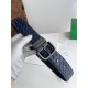 Replica Premium Cintura reversibile da uomo Bottega Veneta Intreccio Blu Imitazione Outlet