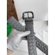 Replica Premium Cintura reversibile da uomo Bottega Veneta Intreccio Grigio Imitazione Outlet