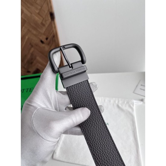 Replica Premium Cintura reversibile in pelle da uomo BV Nero Imitazione Outlet