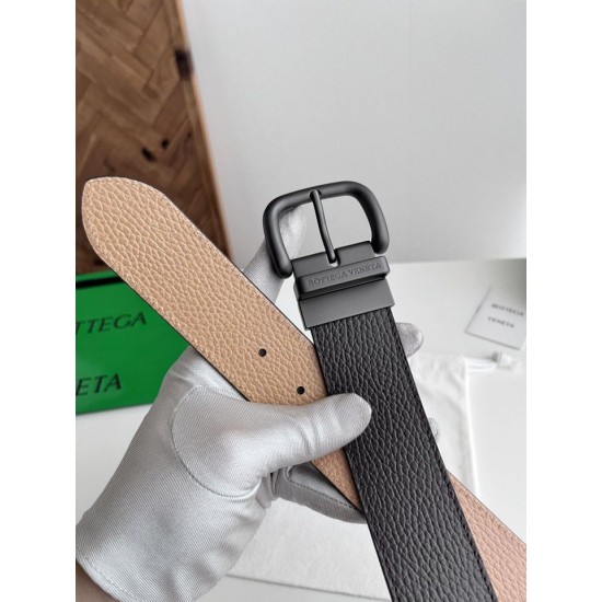 Replica Premium Cintura reversibile in pelle da uomo BV Nero Imitazione Outlet