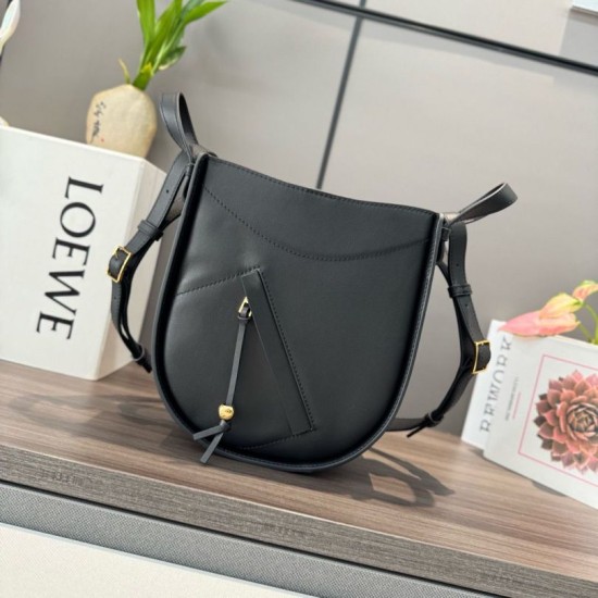 Replica Premium Borsa a tracolla Loewe Hammock Slice nera Imitazione Outlet