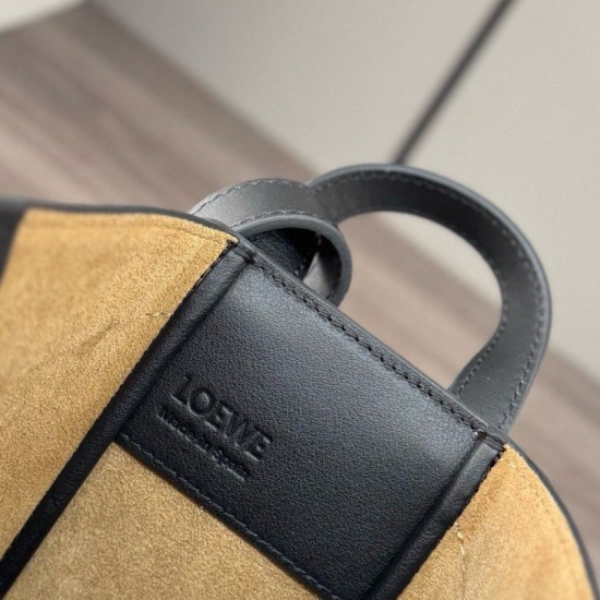 Replica Premium Borsa a tracolla Loewe Hammock Slice nera Imitazione Outlet